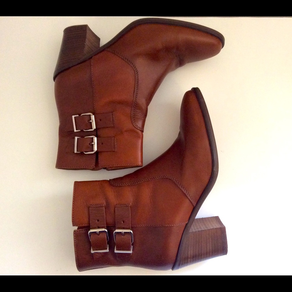 J Crew Booties “Dean” Boots Buckles Heel Size 9